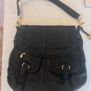 The SAK soft black leather shoulder bag satchel handbag purse